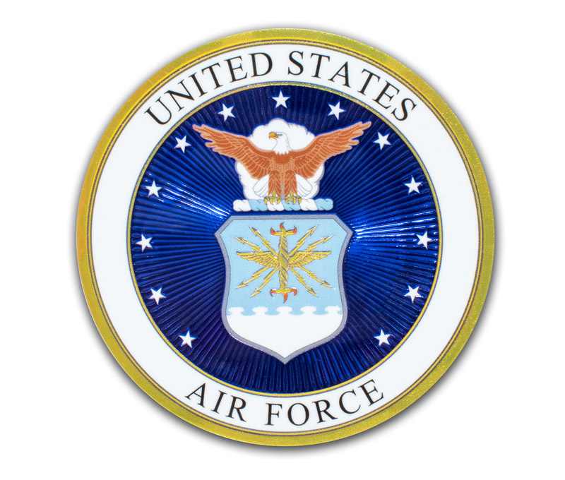 thumbnail interactive-video image 1 of Highly Reflective Silver Decal - Air Force USAF Fire Helmet Sticker 1 of 6