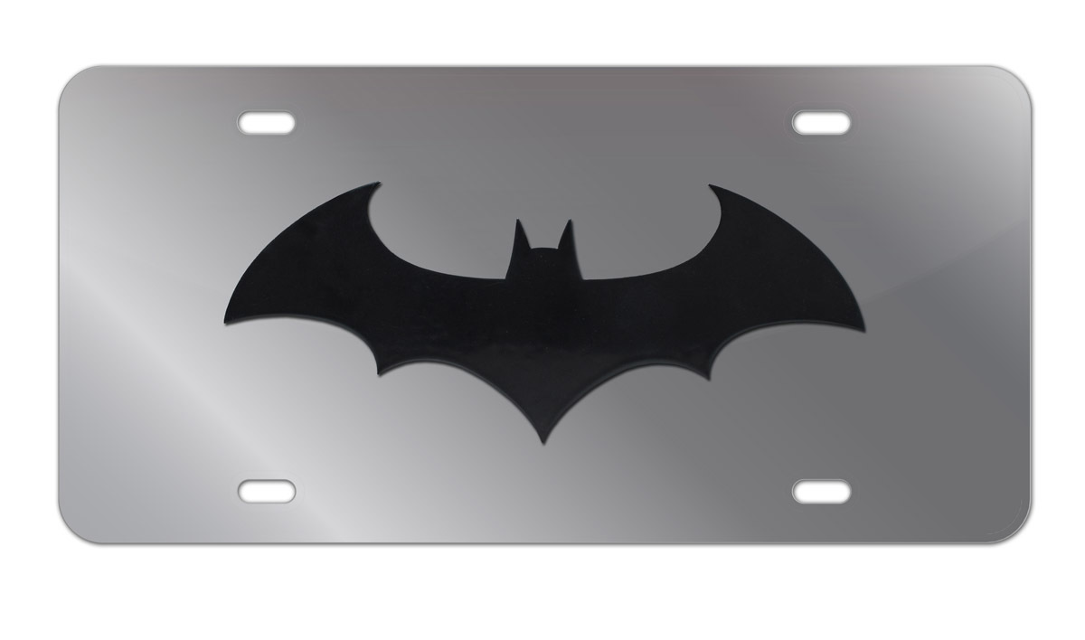 NEW 3D BatMan Dark Knight Chrome Stainless Steel Vanity License Plate BATMAN CC 