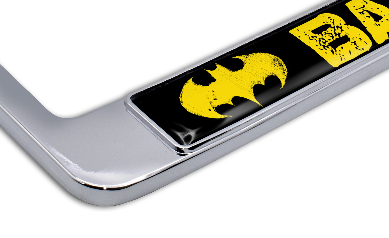 Batman Logo Engraved Stainless Steel License Plate Frame
