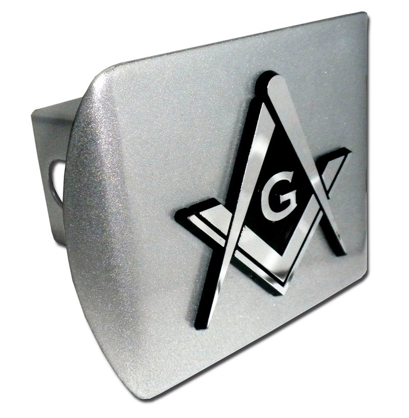 Elektroplate Masonic Square and Compasses Texas Black All Metal Hitch Cover