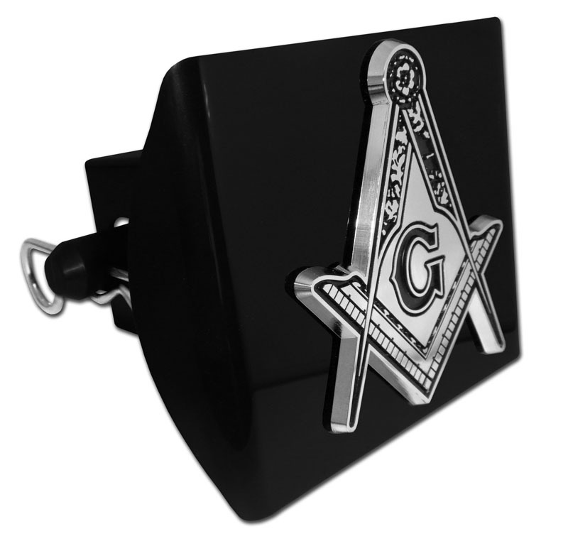 Elektroplate Masonic Square and Compasses Texas Black All Metal Hitch Cover