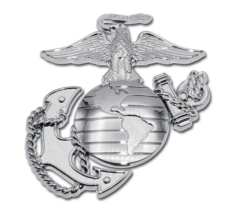 U.S Chrome Auto Emblem USMC Marine Corps