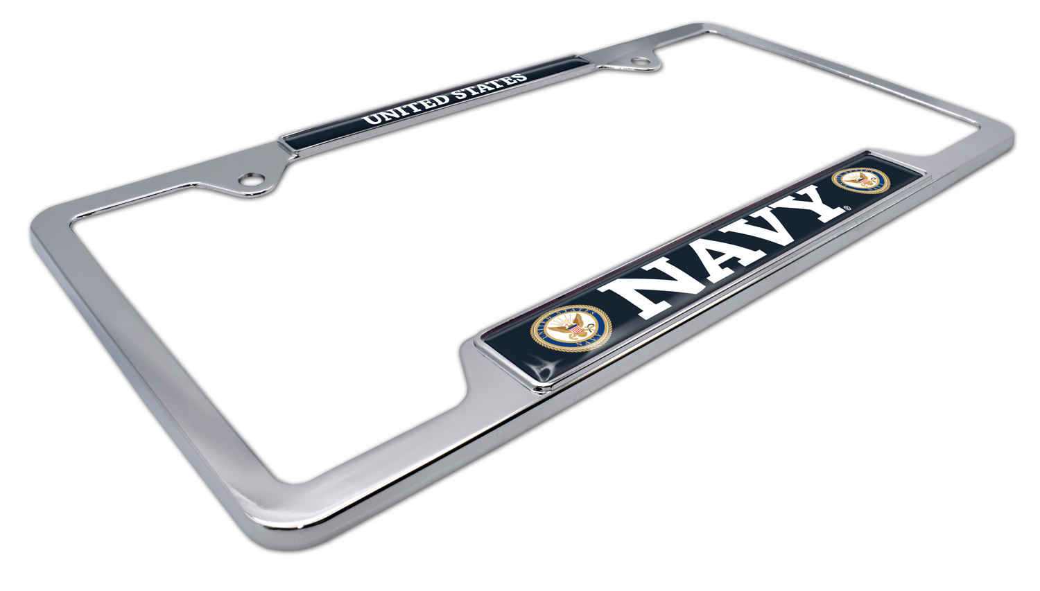 FullColor US Navy License Open Plate Frame Elektroplate