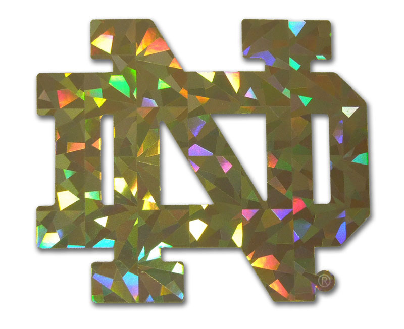 Notre Dame Gold Reflective Decal Elektroplate