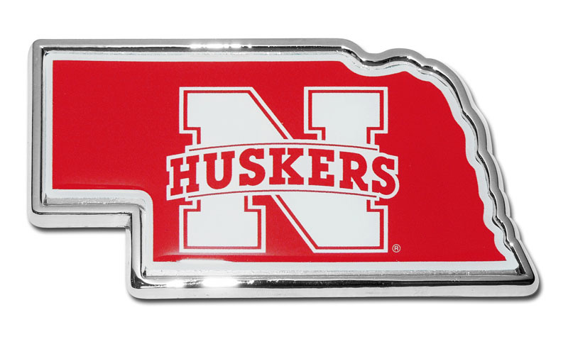 University Nebraska State Shape Chrome Emblem
