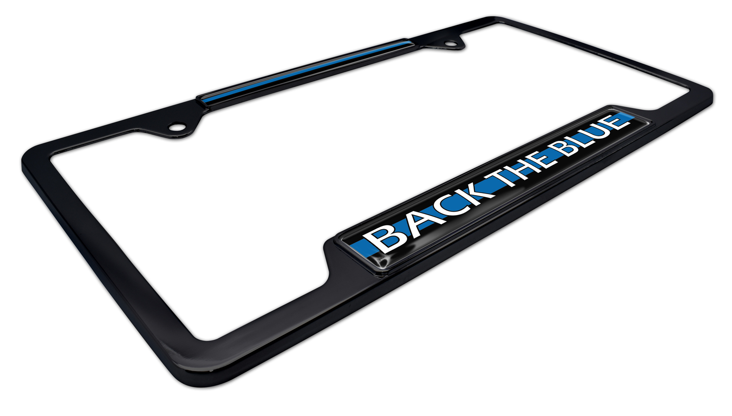 Police Thin Blue Line Chrome License Plate Frame – Support Law Enforcement