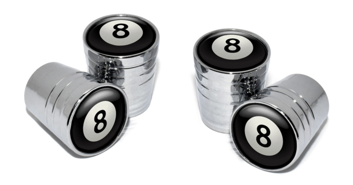8 Ball Valve Stem Caps Chrome Elektroplate