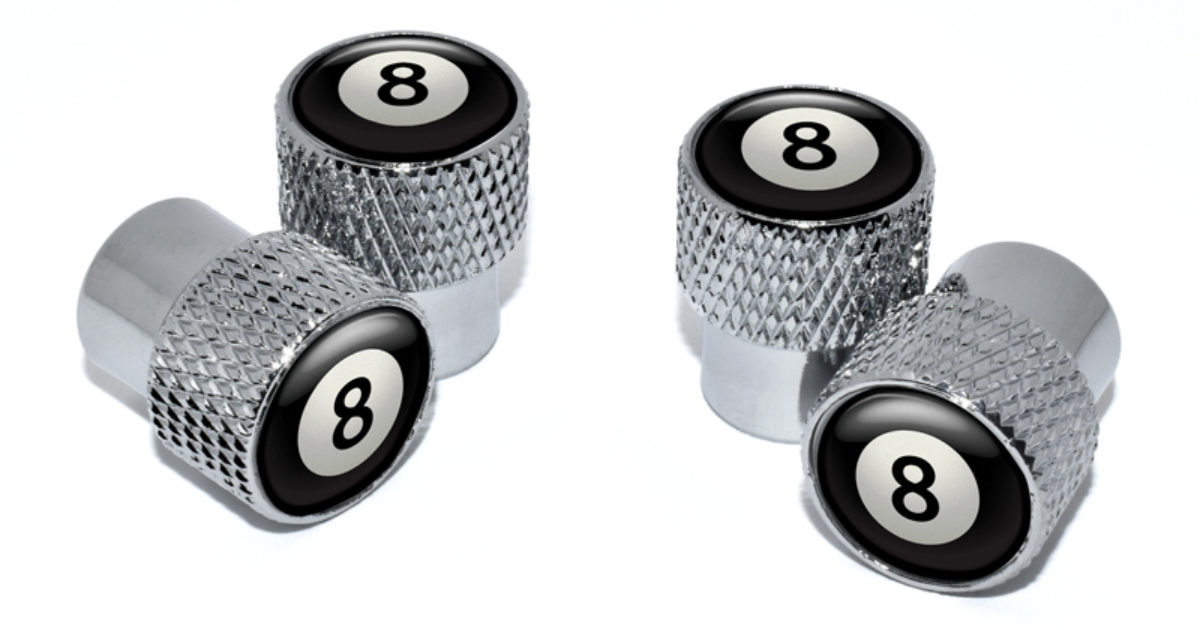 8 Ball Valve Stem Caps Chrome Knurling Elektroplate
