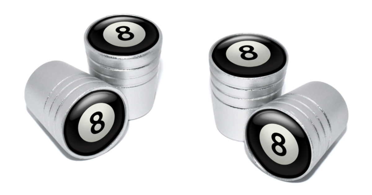 8 Ball Valve Stem Caps Matte Chrome Elektroplate