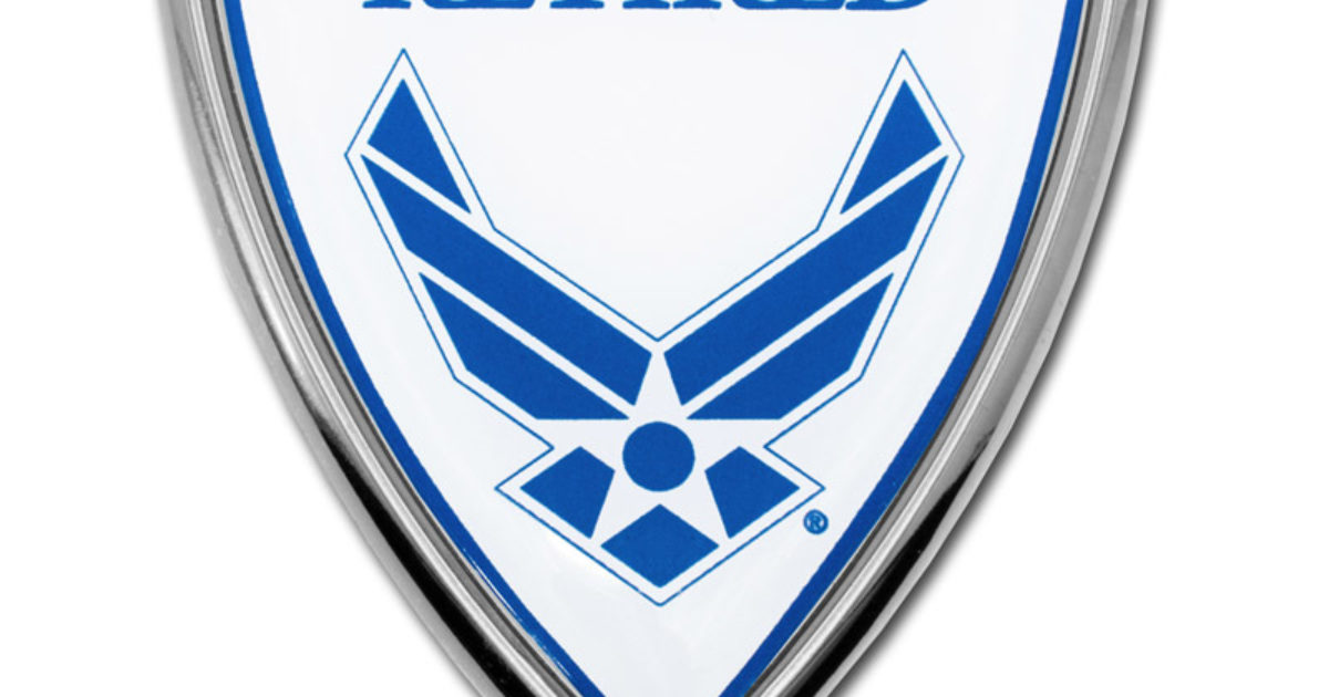 Air Force Retired Shield Chrome Emblem | Elektroplate