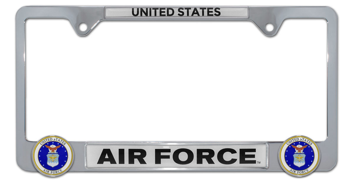 Air Force 3D Chrome Metal License Plate Frame | Elektroplate