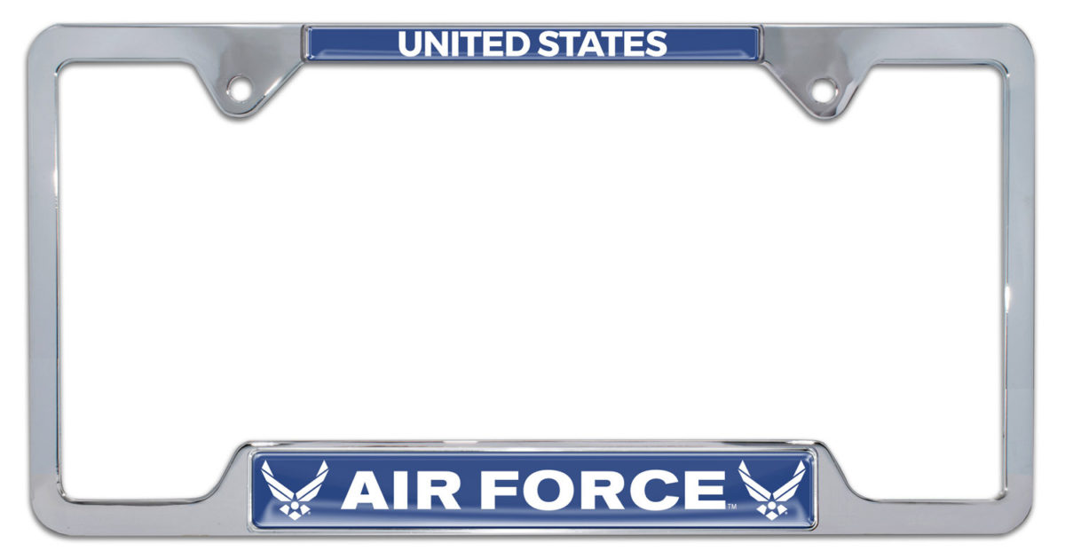 FullColor US Air Force Open License Plate Frame Elektroplate