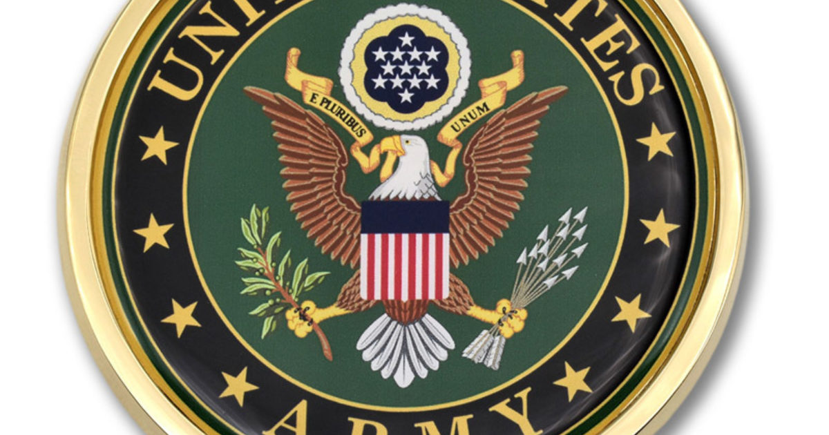 Army Crest Car Size Emblem | Elektroplate