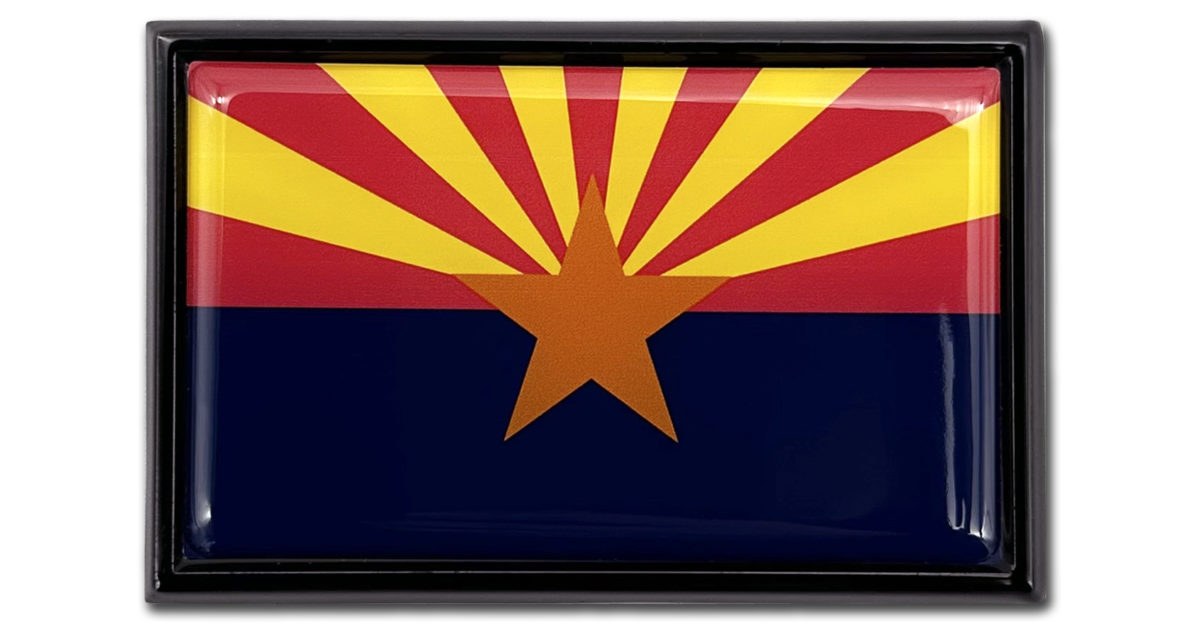 Il Cuore Di Arizona Con Bandiera Dello Stato Americano. Illustrazione Vettoriale - Illustrazione