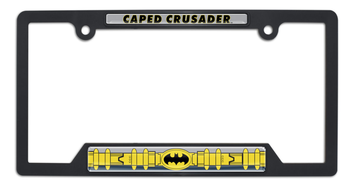 Batman Belt Open Black Plastic License Plate Frame | Elektroplate