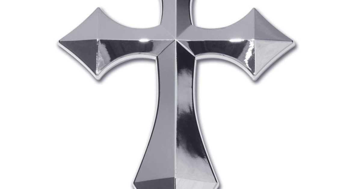 Pointed Cross Chrome Emblem