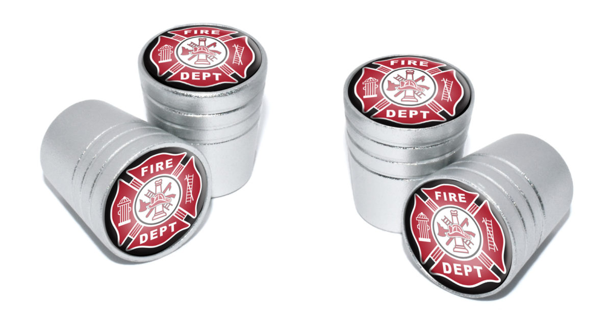 Firefighter Valve Stem Caps - Matte Chrome | Elektroplate