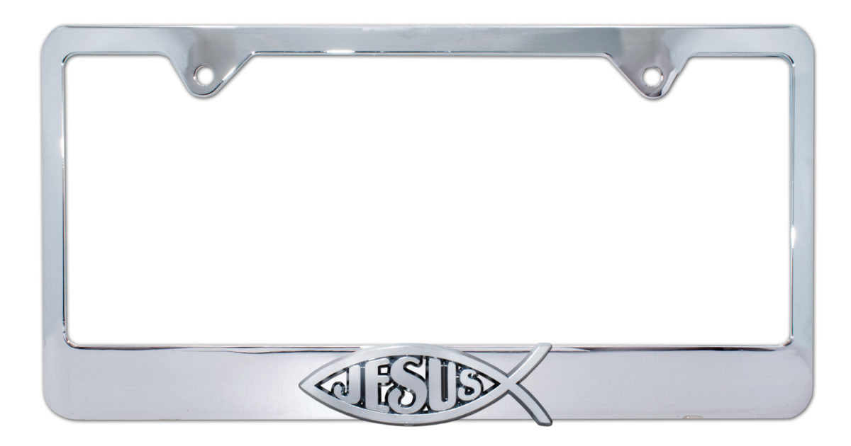 Christian Fish Jesus Chrome License Plate Frame Elektroplate