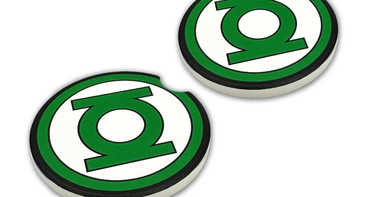 Green Lantern Car Coasters | Elektroplate