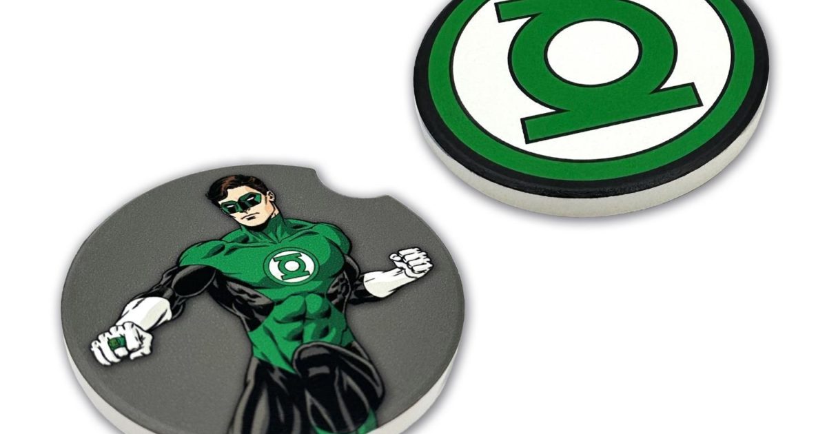 Green Lantern Duo Car Coasters | Elektroplate