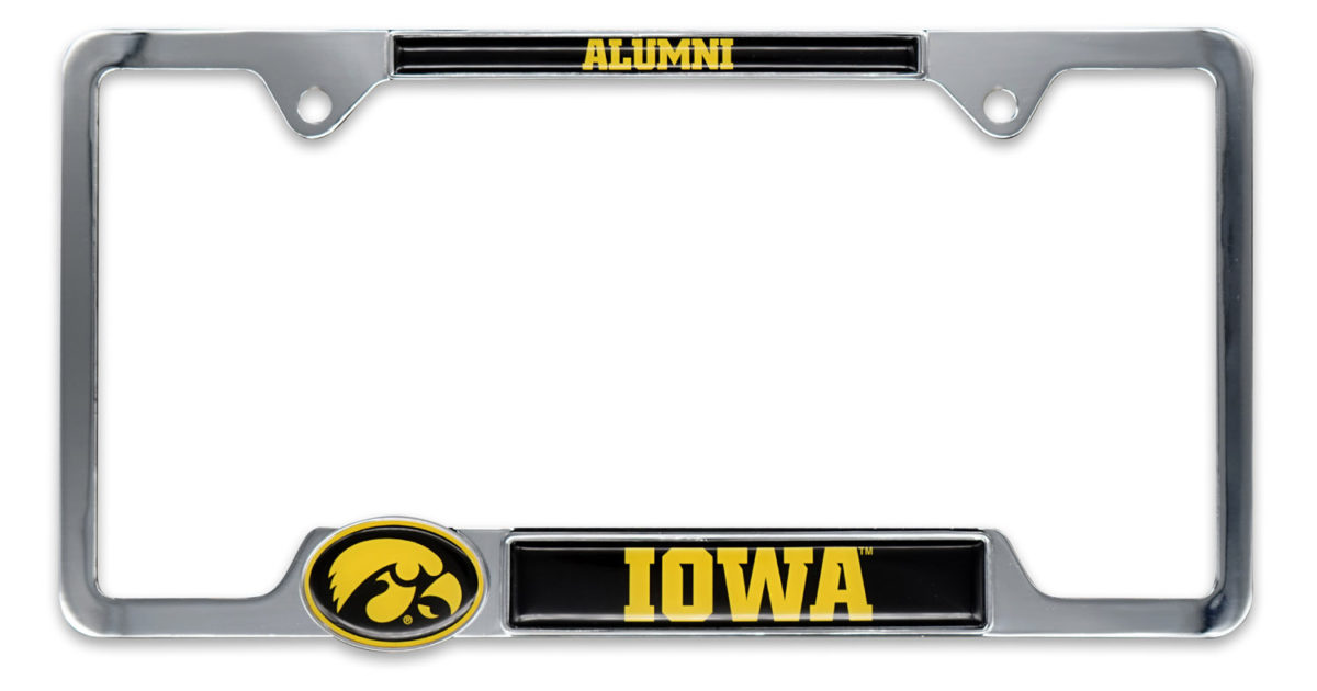 Iowa Alumni License Plate Frame Elektroplate