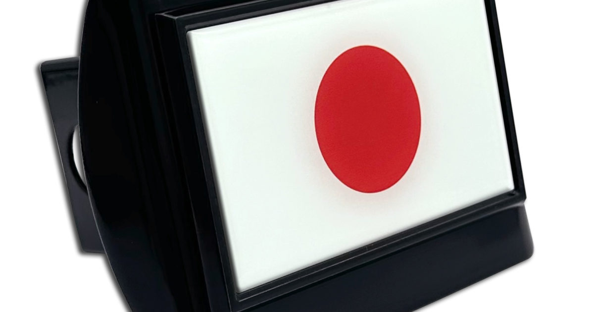 Japan Flag Black Hitch Cover | Elektroplate