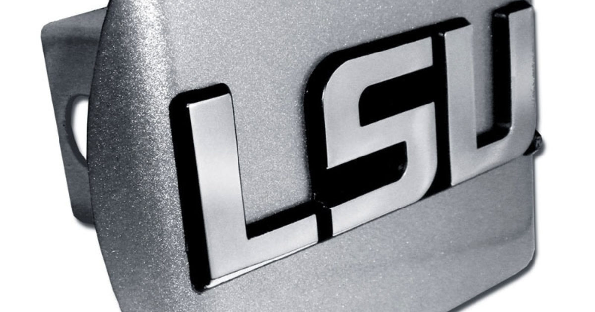 LSU Brushed Hitch Cover | Elektroplate