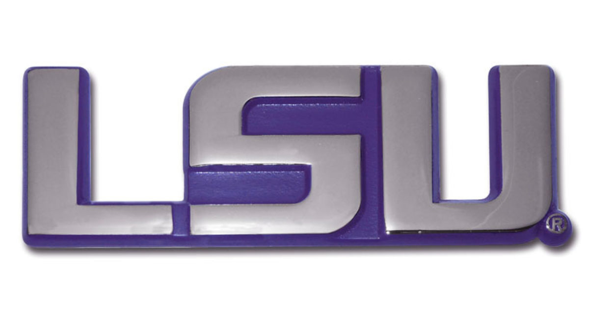 louisiana state lsu tiger eye logo purple chrome trailer hitch cover usa made 