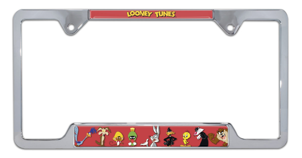 Looney Tunes Open Chrome License Plate Frame | Elektroplate