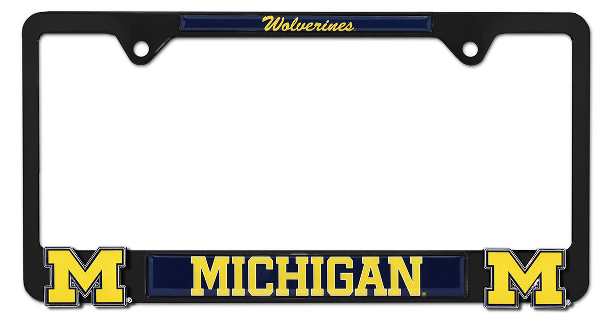 Michigan Pdf Frame Michigan Wolverines Black 3D License Plate Frame | Elektroplate