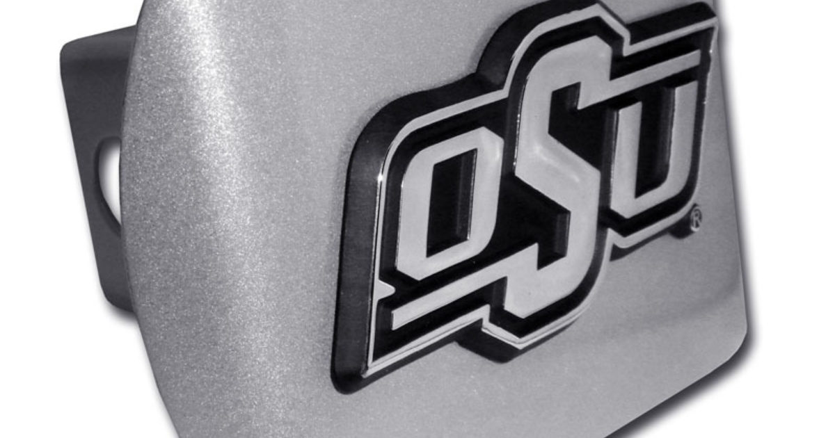 Oklahoma State Brushed Hitch Cover Elektroplate
