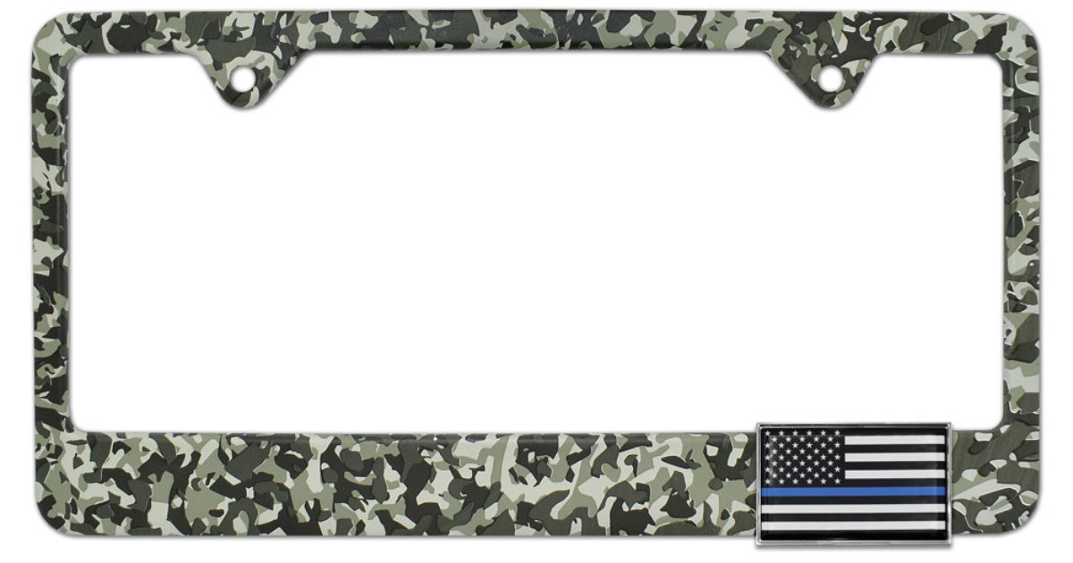 Marines 3D Camo Metal License Plate Frame - Officially Licensed, Fits Standard 12\" X 6\" Plates