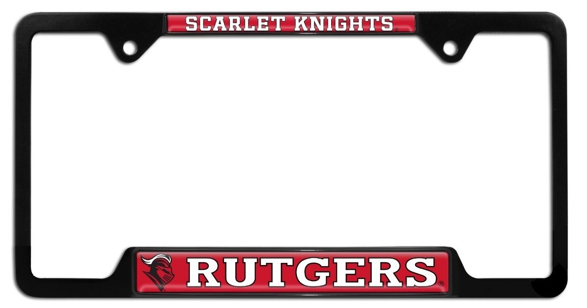 Rutgers Scarlet Knights Black License Plate Frame | Elektroplate