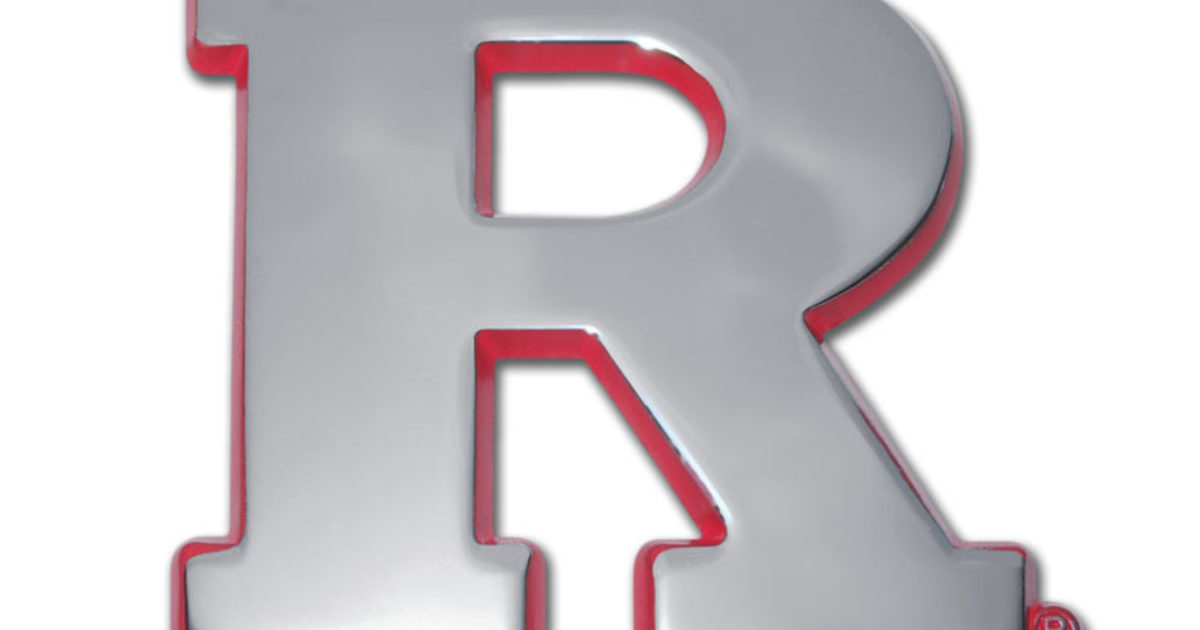 Rutgers University Red Chrome Emblem | Elektroplate