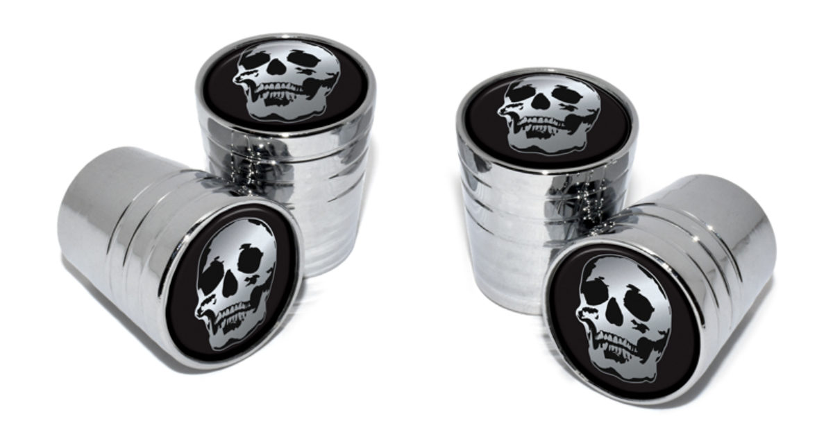 Skull valve stem hot sale caps