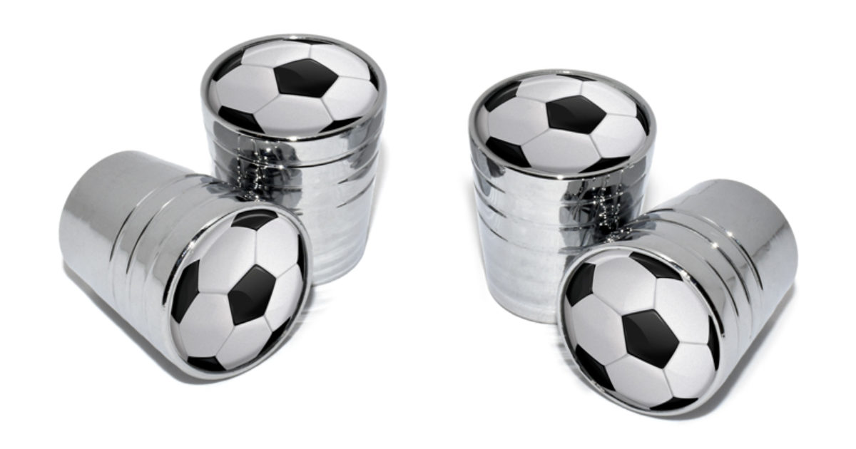 Soccer Ball Valve Stem Caps Chrome Elektroplate