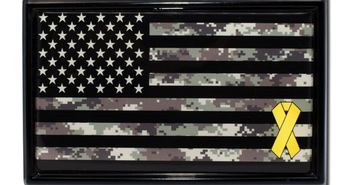 Charitable Support Our Troops Camo Flag with Black… | Elektroplate