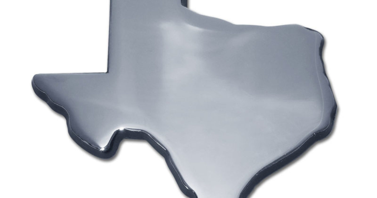Elektroplate State of Texas Colored Flag Chrome Metal Hitch Cover 