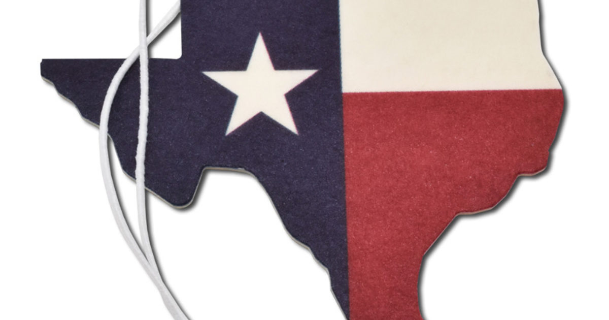 Leather Texas Flag Air Freshener 2 Pack Elektroplate