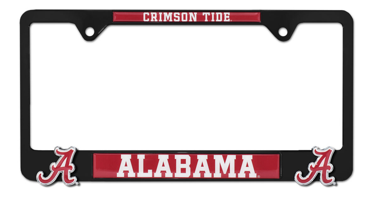 Alabama Crimson Tide Black 3D License Plate Frame | Elektroplate