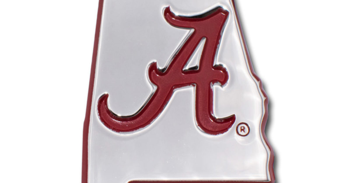 Alabama Red State Shape Chrome Emblem | Elektroplate