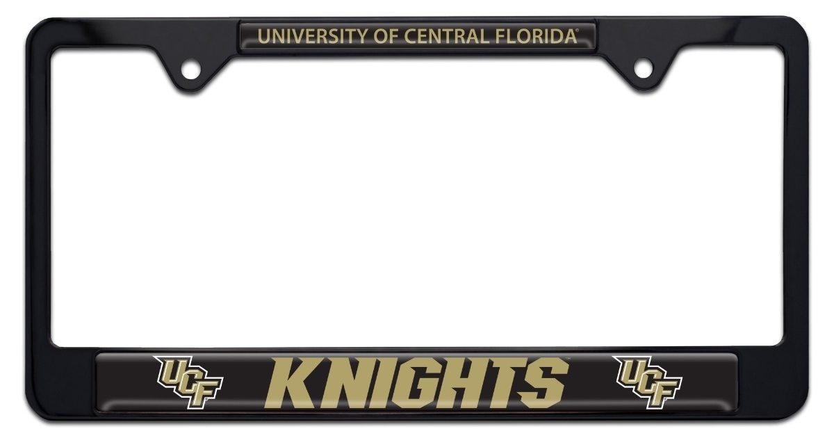 UCF Knights Black License Plate Frame Elektroplate