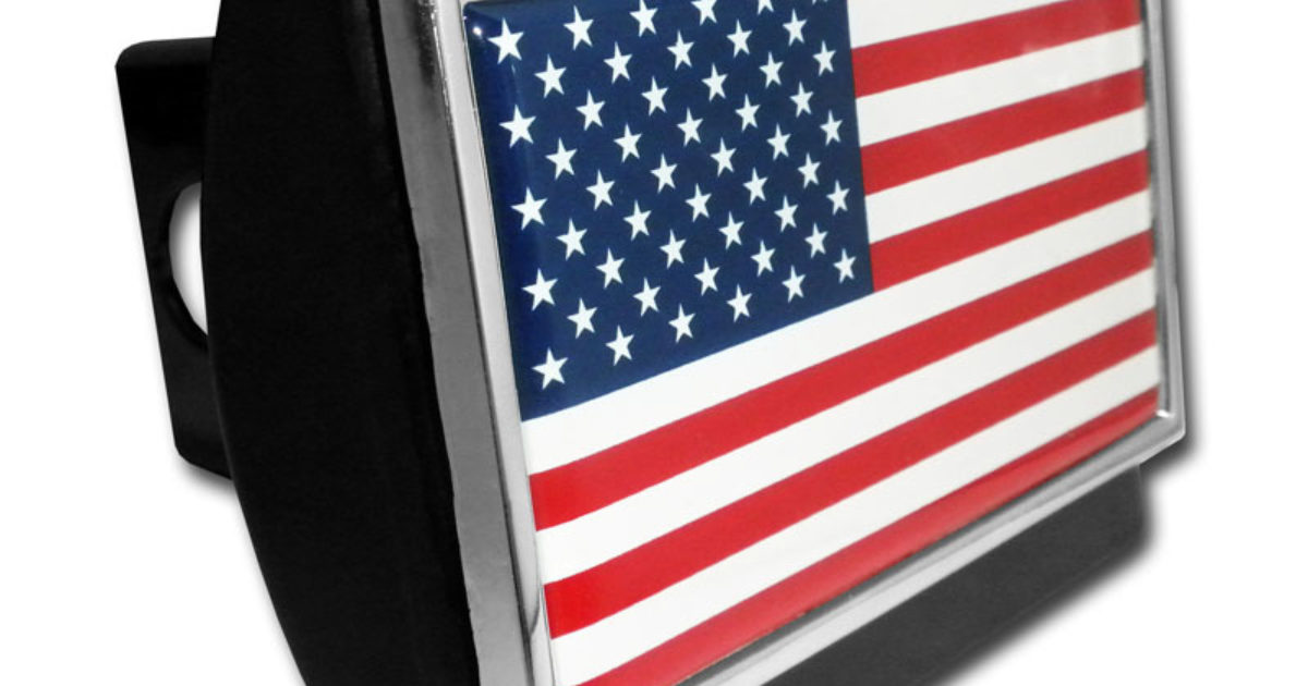 American Flag Black Hitch Cover