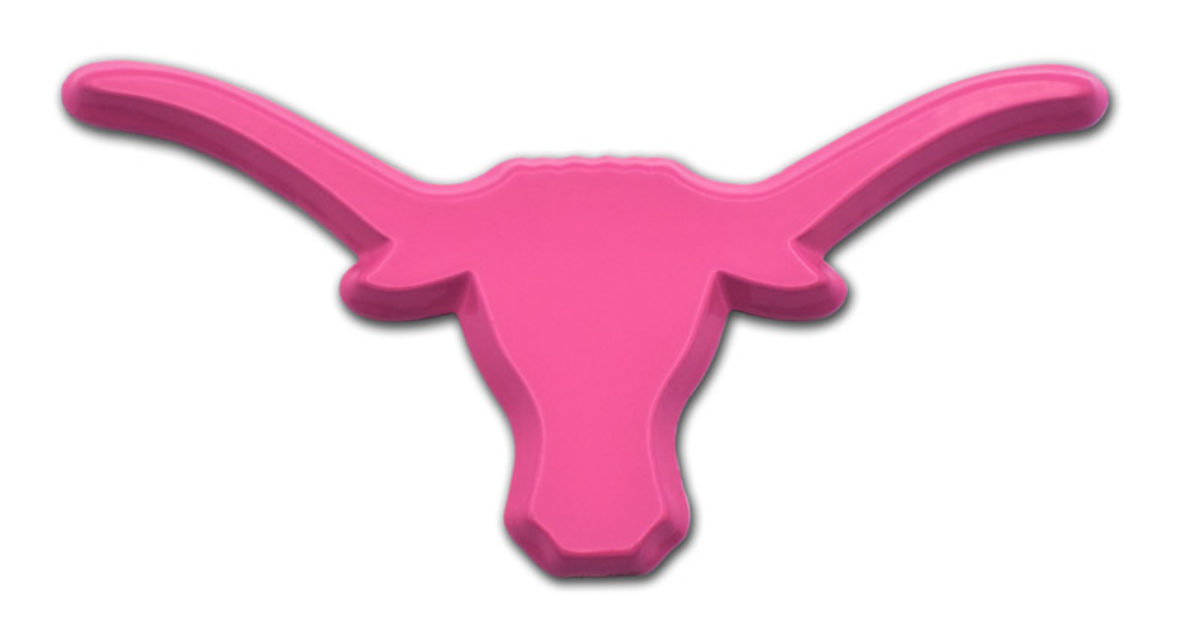 University of Texas Longhorn Pink Powder-Coated Emblem | Elektroplate