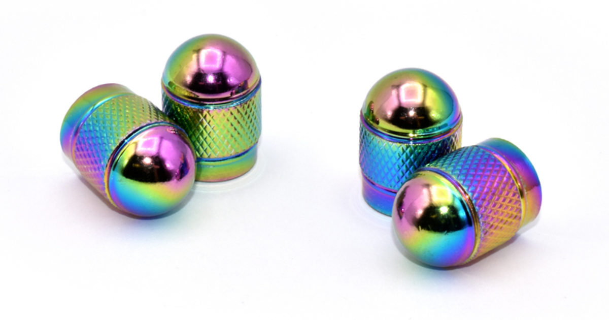 bicycles vans motorcycles neo chrome metal spike dust caps for cars 4 pce
