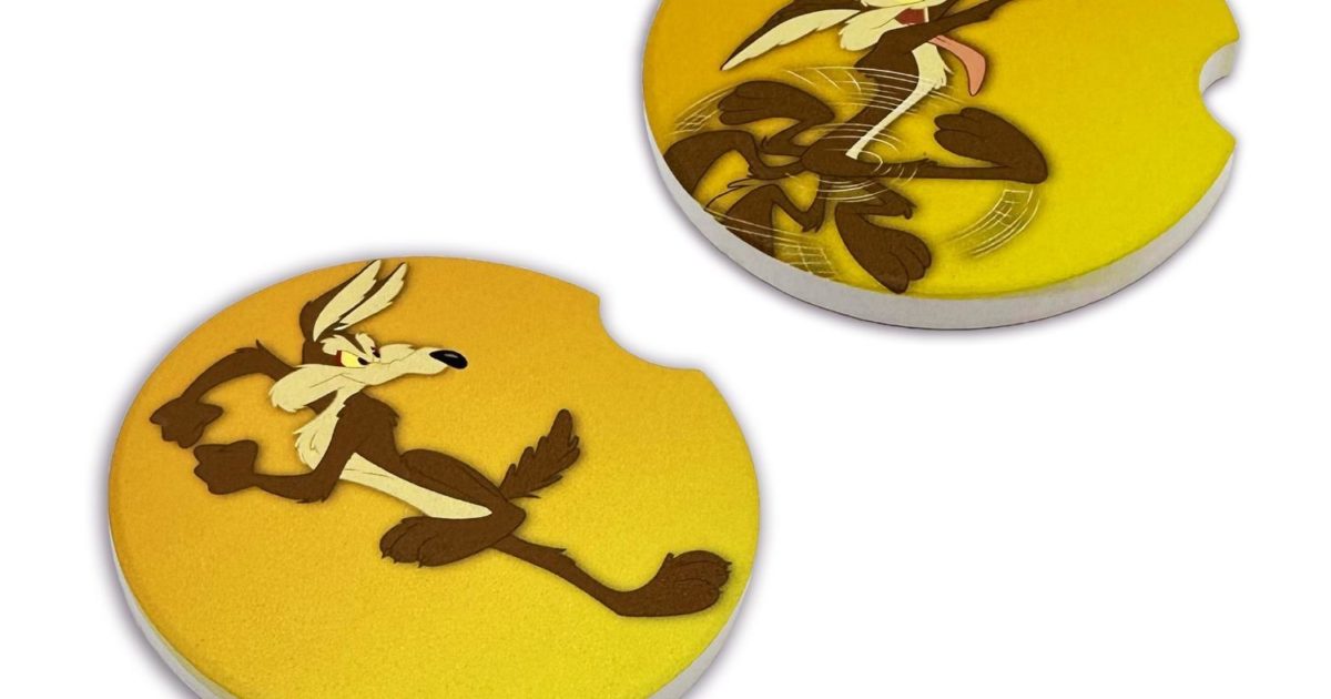 Wile E. Coyote Car Coasters | Elektroplate