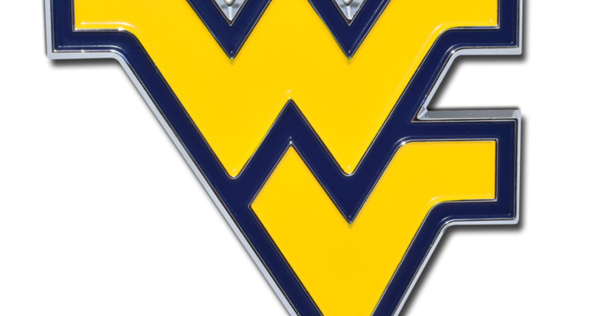 West Virginia University Yellow Chrome Emblem | Elektroplate