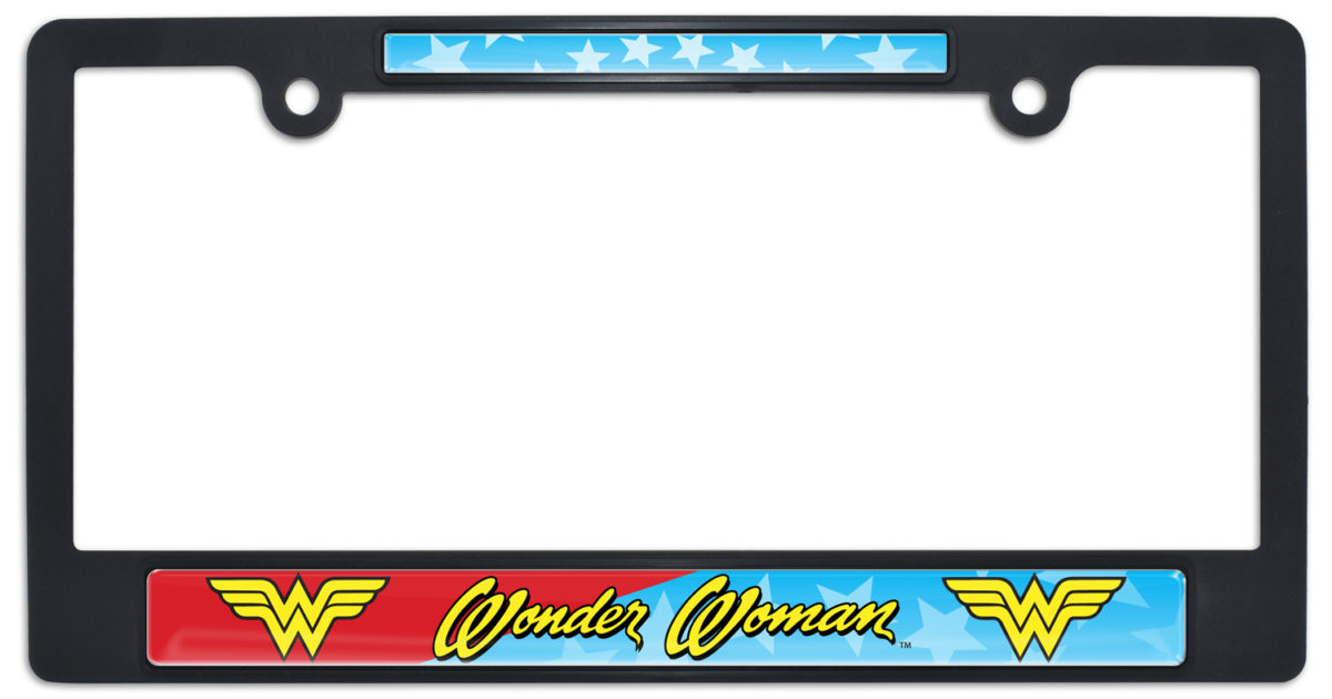 Wonder Woman Black Plastic License Plate Frame | Elektroplate