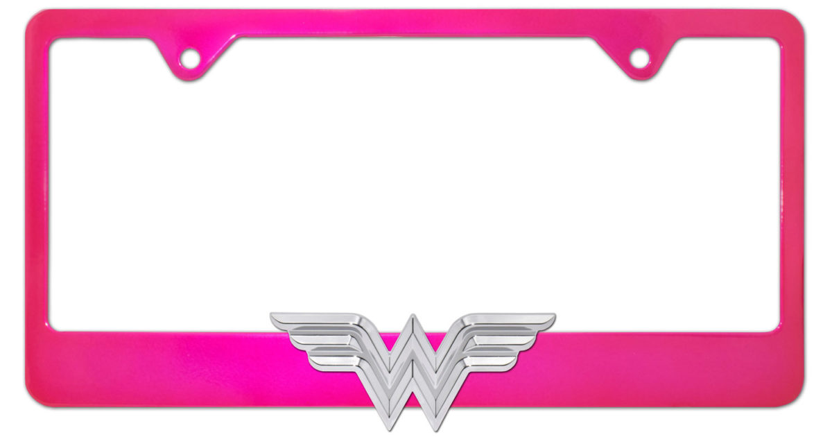 Wonder Woman 3D Pink License Plate Frame | Elektroplate