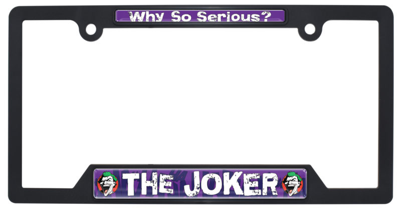 Joker Black Plastic Open License Plate Frame | Elektroplate